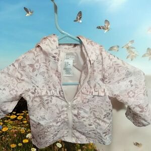 Max Studio Kids Floral Raincoat - Light Pink and Gray